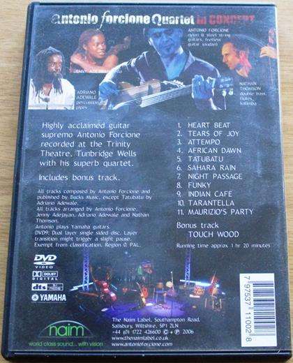 ANTONIO FORCINNE QUARTET In Concert DVD