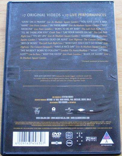 BON JOVI Greatest Hits DVD