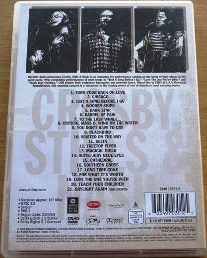 CROSBY STILLS & NASH Daylight Again DVD