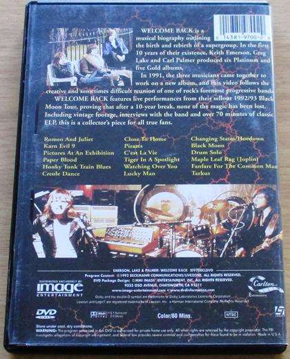 E,ERSON LAKE & PALMER Welcome Back DVD