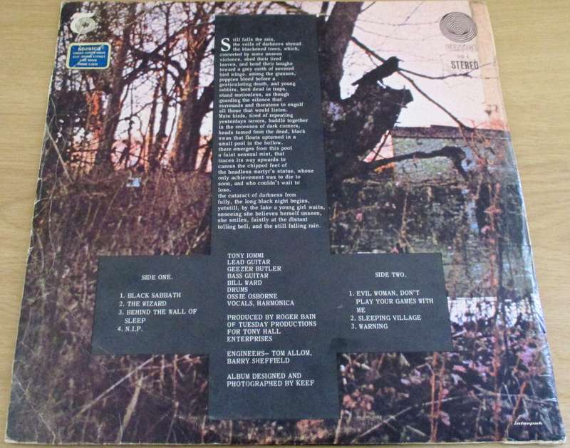 BLACK SABBATH Black Sabbath 1970 South African LP VINYL RECORD [Shelf G] Vertigo Swirl