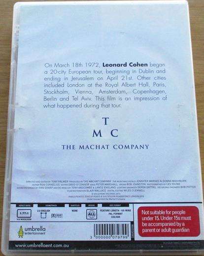LEONARD COHEN Bird on a Wire DVD