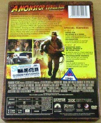 INDIANA JONES and the Kingdom of the Crystal Skull STEELBOOK [BB TOP SHELF]