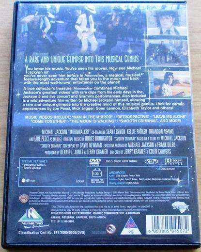 MICHAEL JACKSON Moonwalker DVD