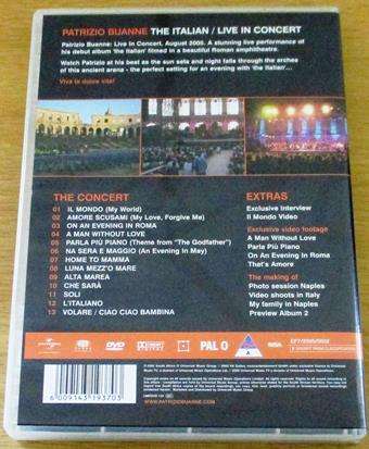 PATRIZIO BUANNE The Italian / Live in Concert DVD