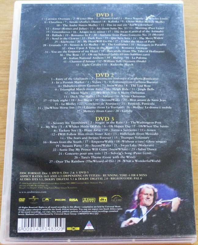 ANDRE RIEU The 100 Greatest Moments 3xDVD EX