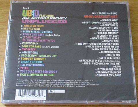 UB40 Featuring Ali, Astro & Mickey  Unplugged 2xCD