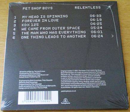PET SHOP BOYS Relentless CD