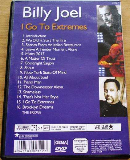 BILLY JOEL I Go to Extremes DVD