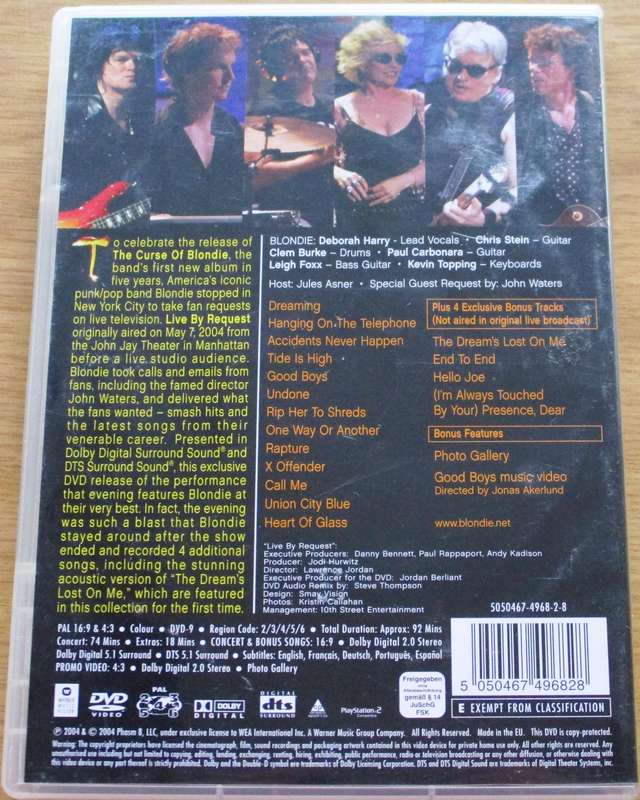 BLONDIE Live by Request DVD