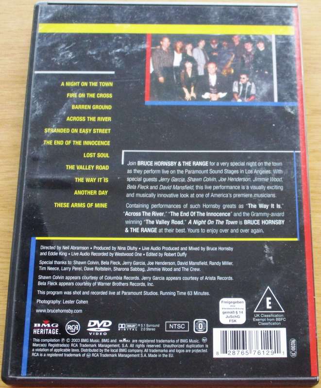 BRUCE HORNSBY & THE RANGE A Night on the Town  DVD