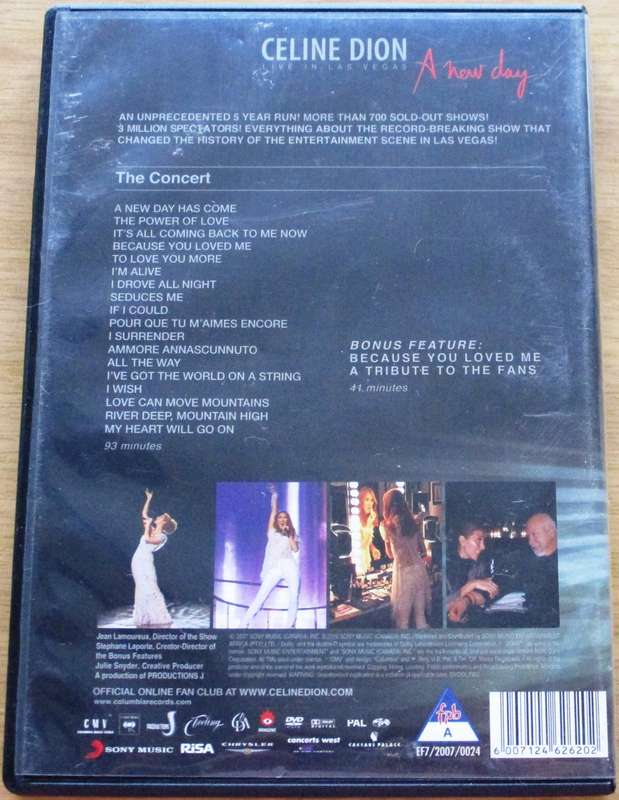 CELINE DION A New Day Live in Las Vegas DVD