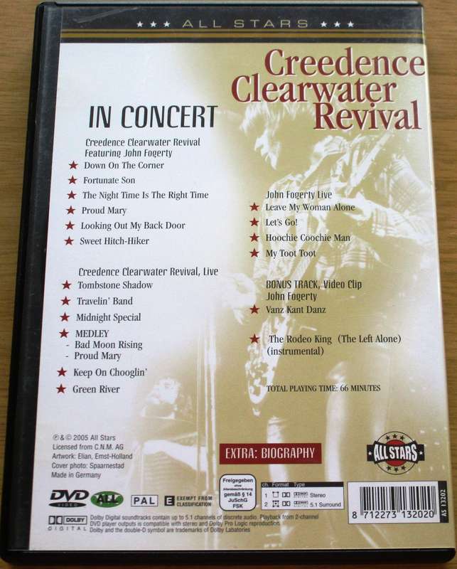 CREEDENCE CLEARWATER REVIVAL Down on the Corner DVD
