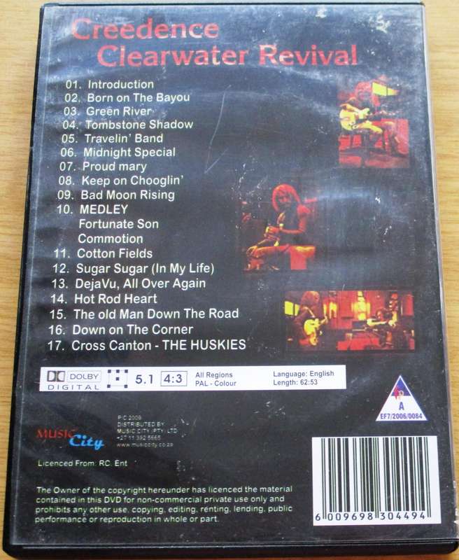CREEDENCE CLEARWATER REVIVAL In Concert DVD