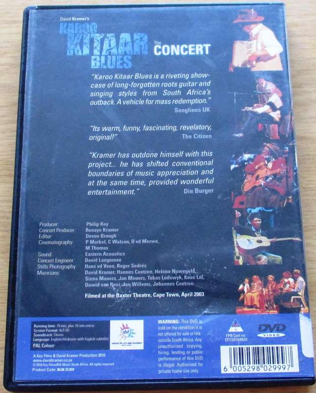 DAVID KRAMER,S KAROO KITAAR BLUES The Concert DVD