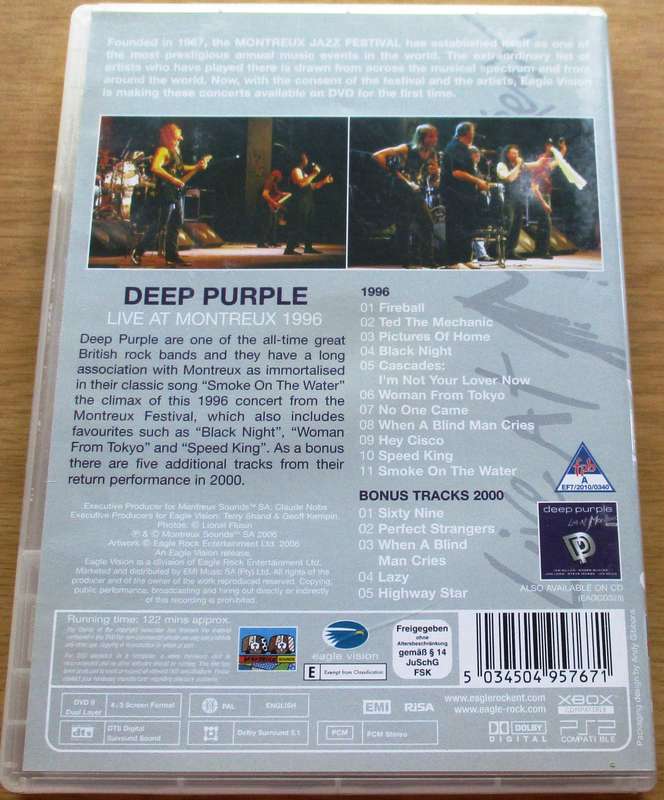 DEEP PURPLE Live at Montreux 1996 DVD