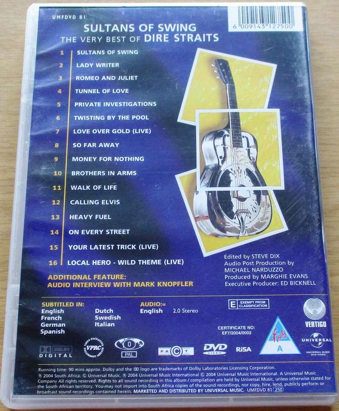 DIRE STRAITS Sultans of Swing The Very Best of DVD