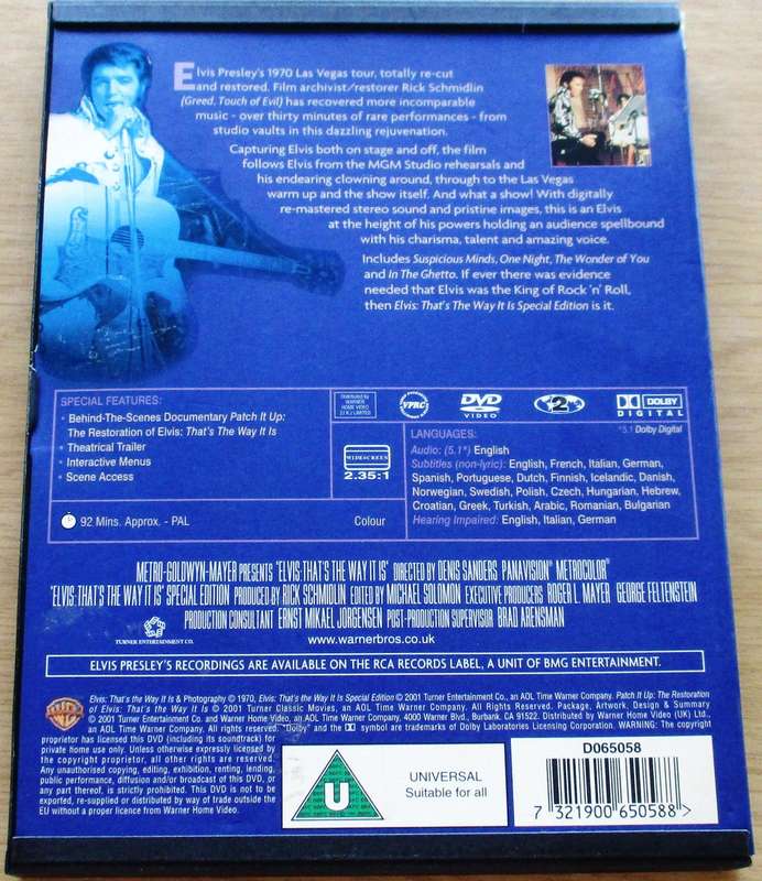 ELVIS That's The Way It Is DVD