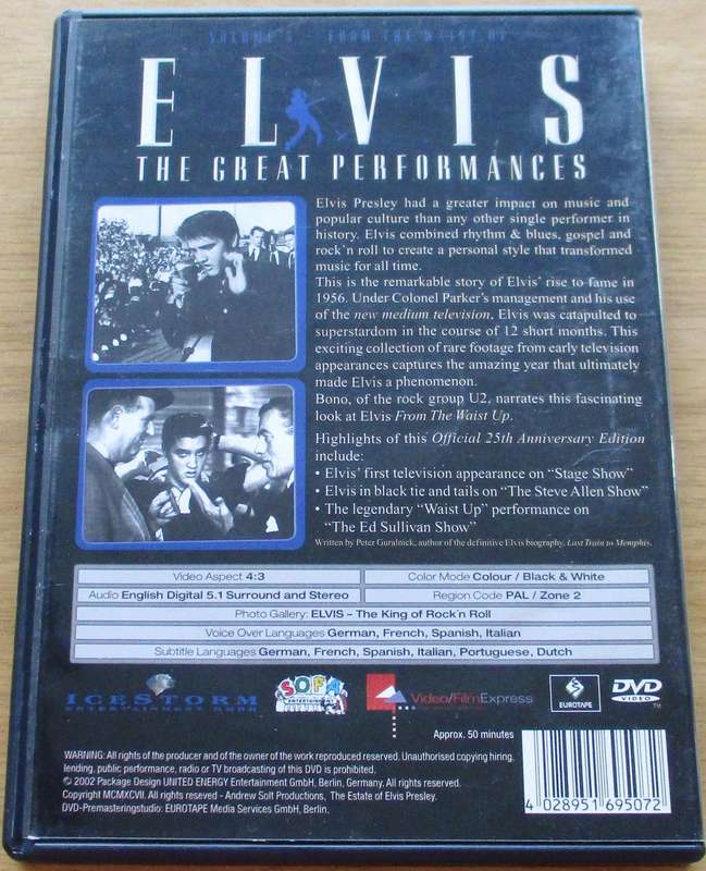 ELVIS The Great Performances Volume 3 From the Waist Up DVD
