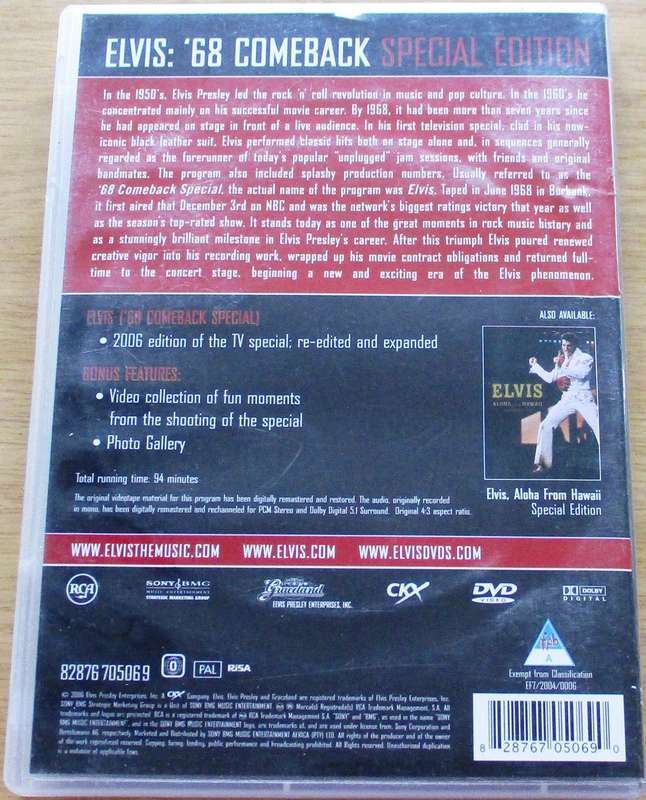 ELVIS '68 Comeback Special Edition DVD