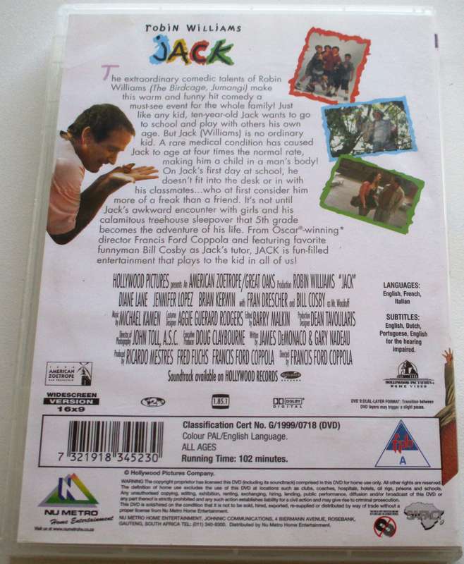 JACK Robin Williams DVD  [BBOX 15]