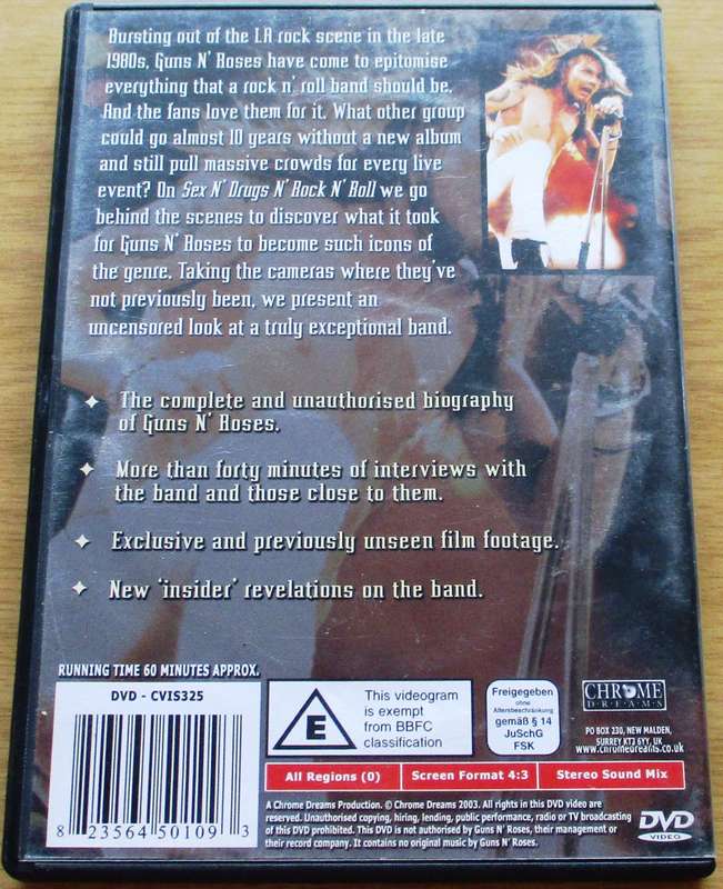 GUNS N ROSES Sex n Drugs n Rock n Roll DVD