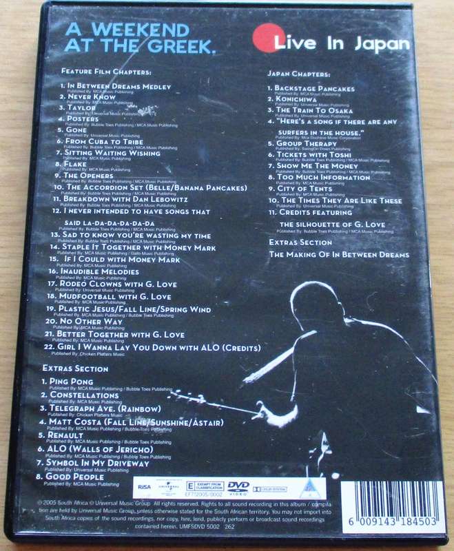 JACK JOHNSON and FRIENDS A Weekend at the Greek + Live in Japan 2xDVD