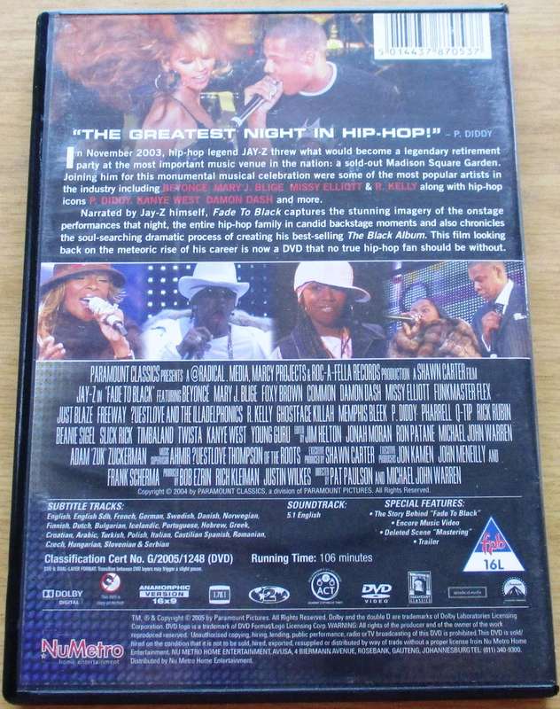 JAY Z Fade to Black DVD