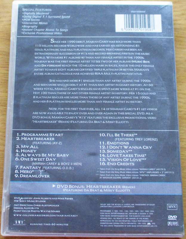 MARIAH CAREY #1"s  DVD