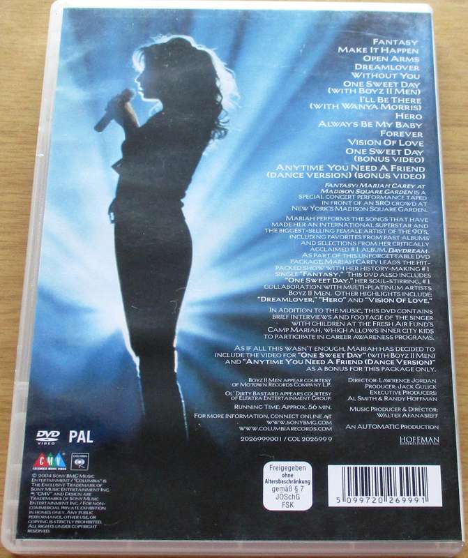 MARIAH CAREY Fantasy Live from Madison Square Garden DVD