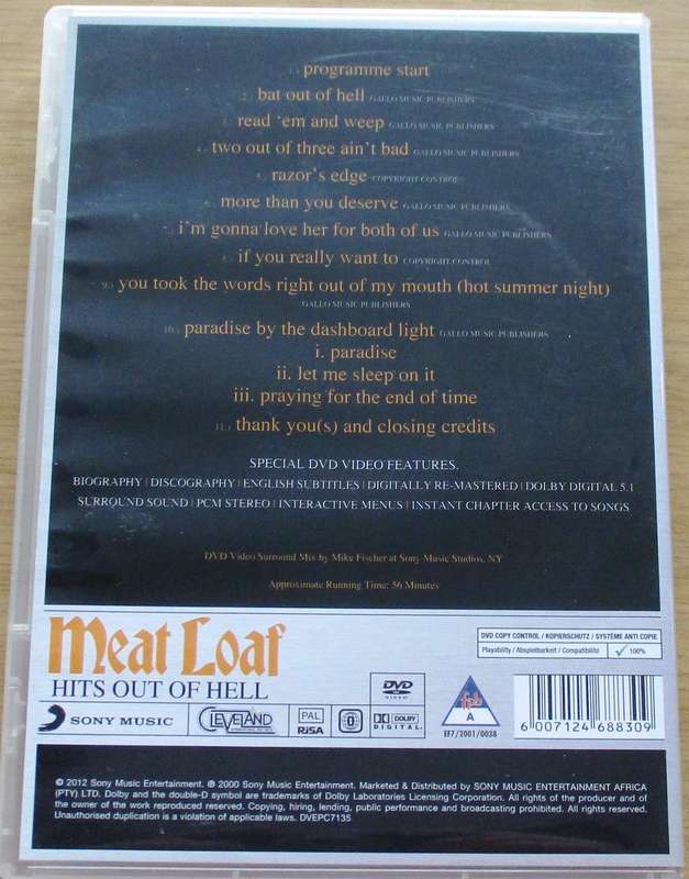 MEAT LOAF Hits out of Hell DVD