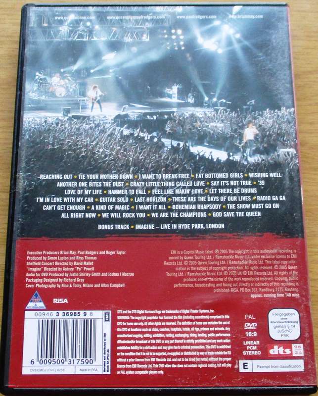 QUEEN Return of the Champions DVD