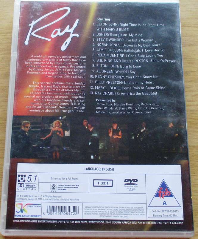 RAY GENIUS  A Night for Ray Charles DVD