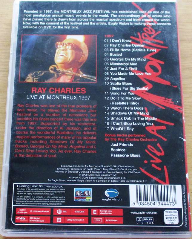 RAY CHARLES Live at Montreux 1997 DVD