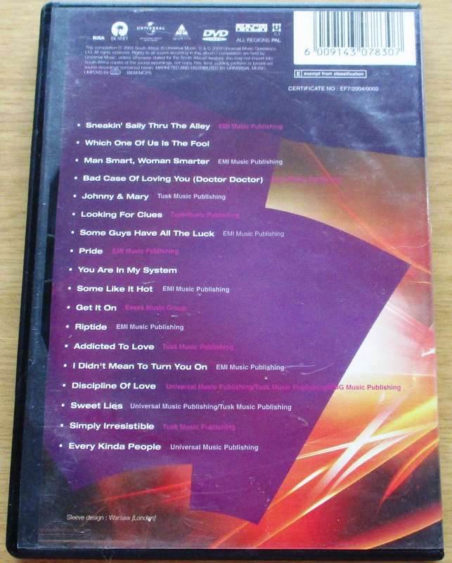 ROBERT PALMER  Addictions the DVD
