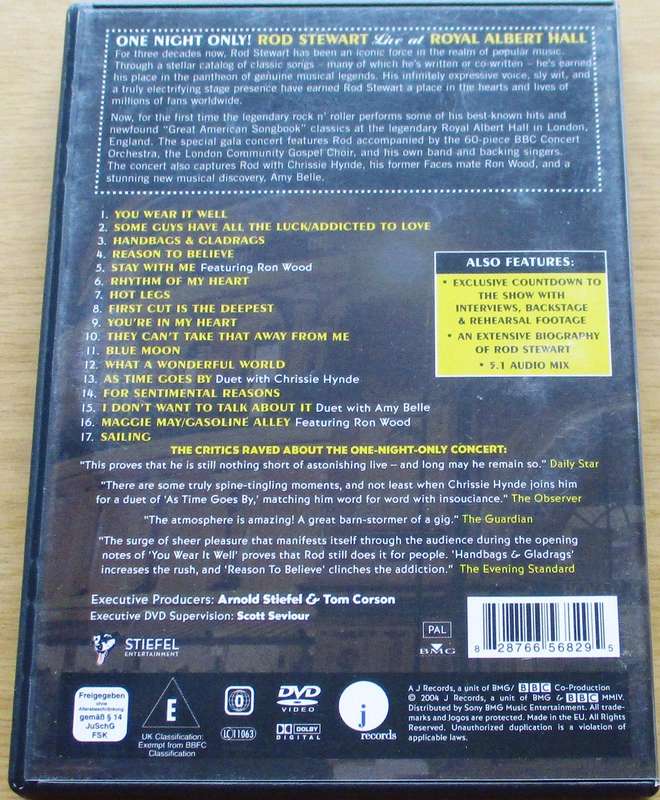 ROD STEWART One Night Only Live at the Royal Albert Hall DVD