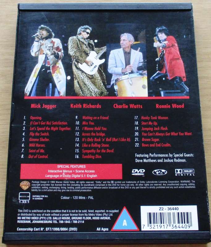 ROLLING STONES Bridges to Babylon Live Tour DVD