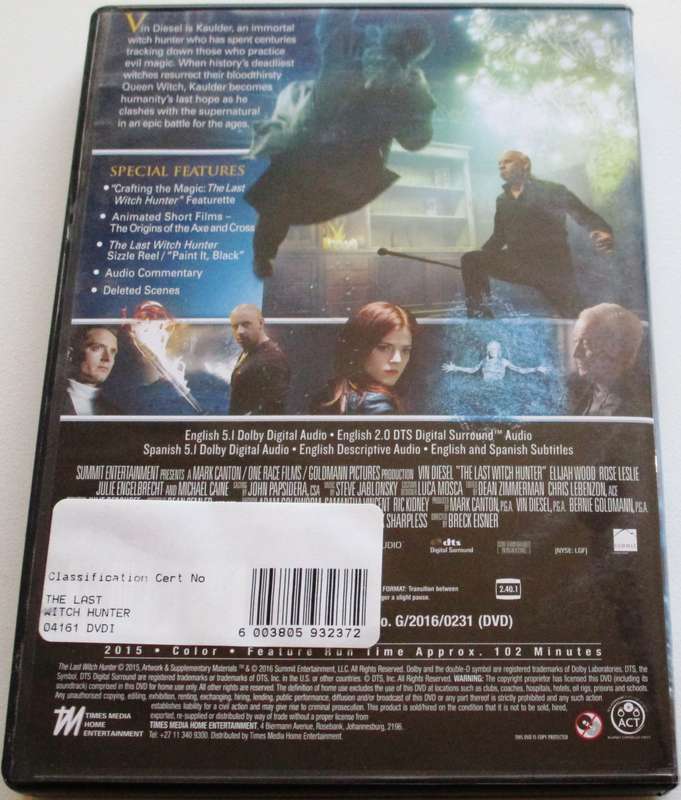 THE LAST WITCH HUNTER Vin Diesel DVD [BBOX 1]