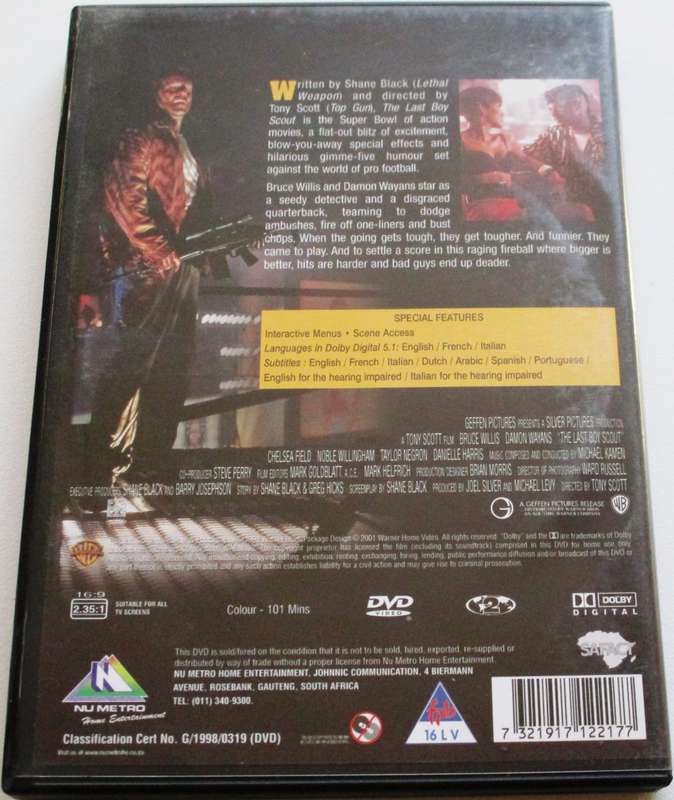 THE LAST BOY SCOUT Bruce Willis Damon Wayans DVD [BBOX 1]
