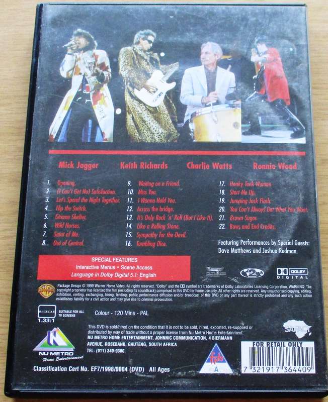 THE ROLLING STONES Bridges to Babylon Tour 97-98 DVD