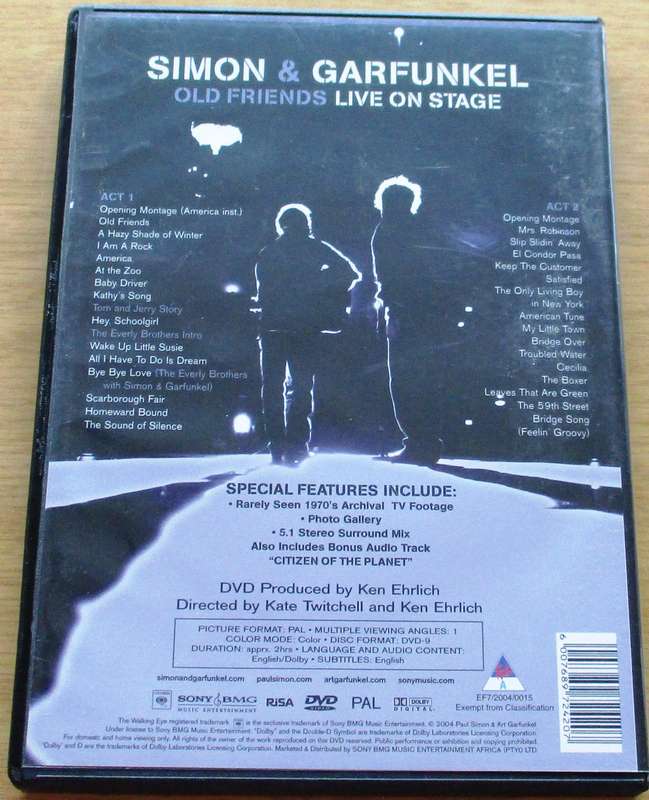 SIMON AND GARFUNKEL Old Friends Live on Stage DVD
