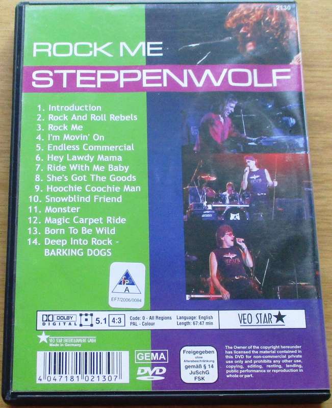 STEPPENWOLF Rock Me DVD