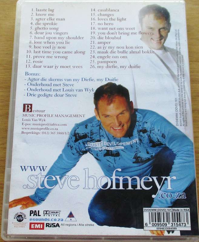 STEVE HOFMEYR  Grootste Platinum Treffers DVD