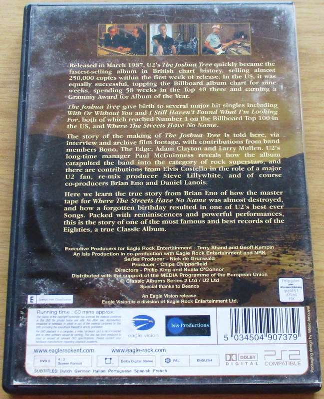 U2 The Joshua Tree Classic Albums DVD