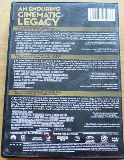 THE GODFATHER 3x Movie Collection 3xDVD [BOX SET SHELF]