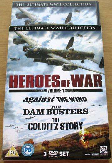 HEROES OF WAR Against the Wind + The Dam Busters + The Colditz Story 3xDVD BOX SET [BOX SET SHELF]