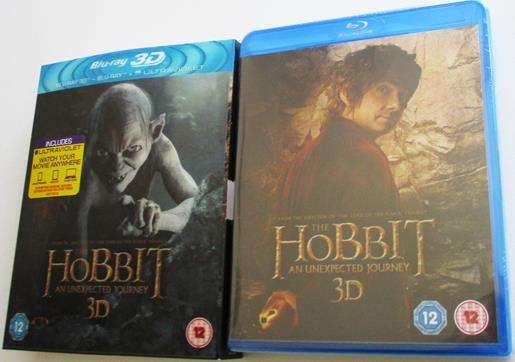 THE HOBBIT An Unexpectant Journey 3D BLU RAY 3D + BLU RAY + ULTRAVIOLET
