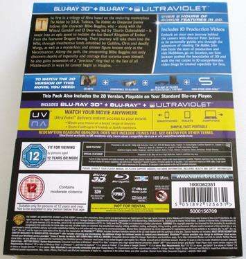 THE HOBBIT An Unexpectant Journey 3D BLU RAY 3D + BLU RAY + ULTRAVIOLET