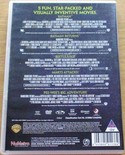 TIM BURTON COLLECTION Vol.1 Batman Batman Returns Beetlejuice Mars Attacks 5xDVD [BOX SET SHELF]