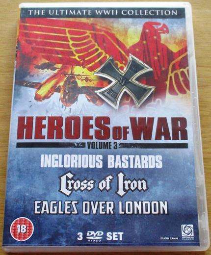 HEROES OF WAR Vol. 3 Inglorious Bastards / Cross of Iron / Eagles Over London 3xDVD [BBOX 2]
